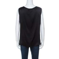 Pre Owned Escada Black Silk Sleeveless Tank Top XL 