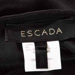 Pre Owned Escada Black Silk Wide Leg Trousers XL 