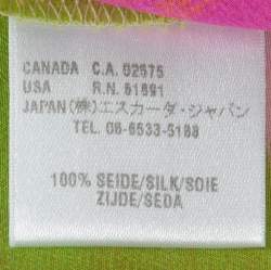 Escada Multicolor Printed Silk Side Slit Detail Maxi Dress XL 