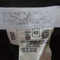 Pre Owned Escada Black Knit High Neck Sleeveless Top L