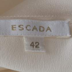 Pre Owned Escada Off White Silk Sleeveless Top L