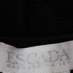 Pre Owned Escada Black Perforated Knit Wool Tank Top L