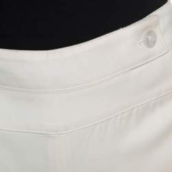 Escada Off White Virgin Wool Wide Leg Trousers XL