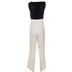 Escada Off White Virgin Wool Wide Leg Trousers XL