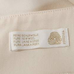 Escada Off White Virgin Wool Wide Leg Trousers XL