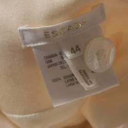Escada Off White Virgin Wool Wide Leg Trousers XL