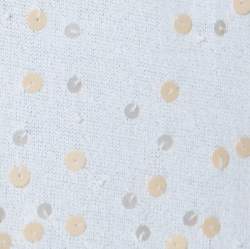 Pre Owned Escada Off White Knit Embellished Hemline Detail Cardigan XL