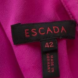 Escada Pink Silk Ruffle Detail Blouse L