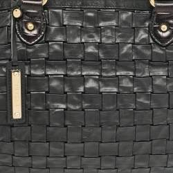 Escada Black Woven Leather Horizontal Margaretha Tote