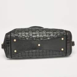 Escada Black Woven Leather Horizontal Margaretha Tote