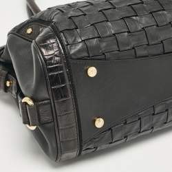 Escada Black Woven Leather Horizontal Margaretha Tote