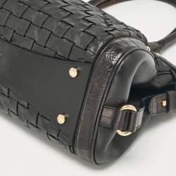 Escada Black Woven Leather Horizontal Margaretha Tote