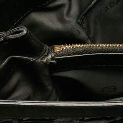 Escada Black Woven Leather Horizontal Margaretha Tote