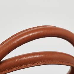 Pre Owned Escada Brown Woven Leather Horizontal Margaretha Tote