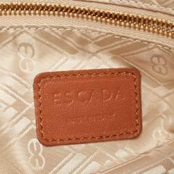 Pre Owned Escada Brown Woven Leather Horizontal Margaretha Tote