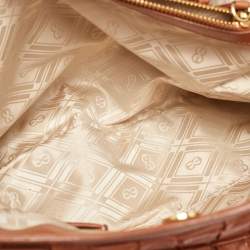 Pre Owned Escada Brown Woven Leather Horizontal Margaretha Tote