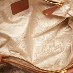 Pre Owned Escada Brown Woven Leather Horizontal Margaretha Tote