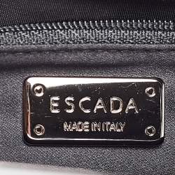 Pre Owned Escada Navy Blue Raffia Frame Chain Shoulder Bag