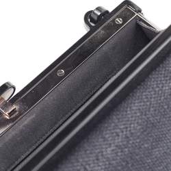 Pre Owned Escada Navy Blue Raffia Frame Chain Shoulder Bag