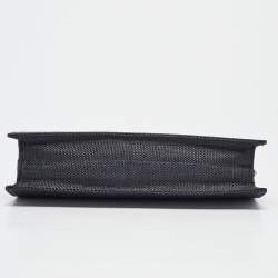 Pre Owned Escada Navy Blue Raffia Frame Chain Shoulder Bag