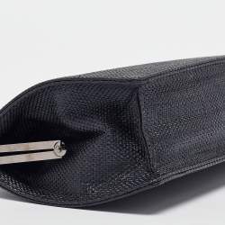 Pre Owned Escada Navy Blue Raffia Frame Chain Shoulder Bag