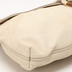 Pre Owned Escada Cream Leather Shoulder Bag