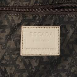 Pre Owned Escada Cream Leather Shoulder Bag