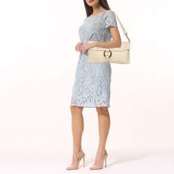 Pre Owned Escada Cream Leather Shoulder Bag