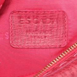 Pre Owned Escada Pink Textured Leather Shoulder Bag