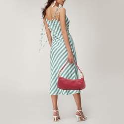 Pre Owned Escada Pink Textured Leather Shoulder Bag