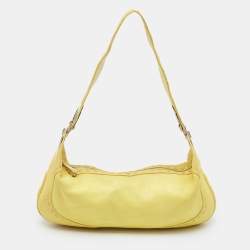 Escada Bright Yellow Leather Eluna Shoulder Bag