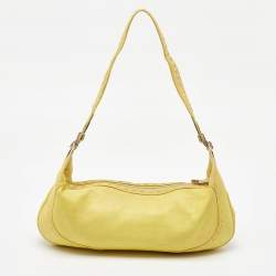 Escada Bright Yellow Leather Eluna Shoulder Bag