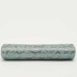Escada Metallic Green Lace and Satin Tube Chain Clutch