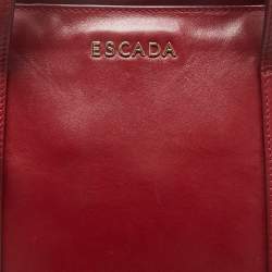 Escada Red Leather and Suede Zip Tote