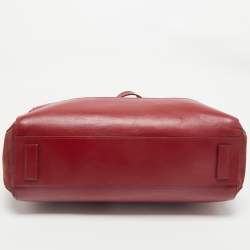 Escada Red Leather and Suede Zip Tote