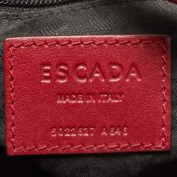 Escada Red Leather and Suede Zip Tote