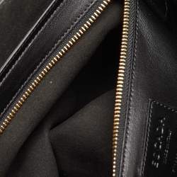 Pre Owned حقيبة يد علوية إسكادا طباعة باروك أنيقة جلد أسود