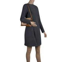 Pre Owned Escada Brown/Beige Leather and Calfhair Shoulder Bag