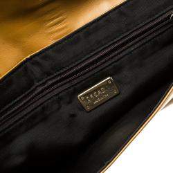 Pre Owned Escada Brown/Beige Leather and Calfhair Shoulder Bag