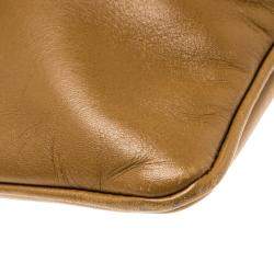 Pre Owned Escada Brown/Beige Leather and Calfhair Shoulder Bag