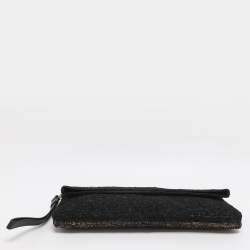 Pre Owned Escada Tricolor Tweed Wristlet Clutch