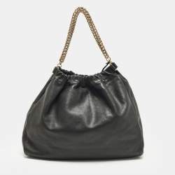 مملوكة مسبقًا Escada Chain Black Leather Hobo