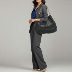 مملوكة مسبقًا Escada Chain Black Leather Hobo