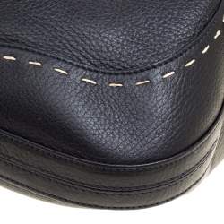 Escada Black Leather Eluna Shoulder Bag