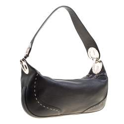 Escada Black Leather Eluna Shoulder Bag