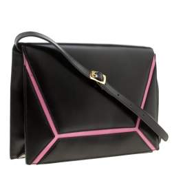 Escada Black/Pink Leather Shoulder Bag