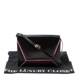 Escada Black/Pink Leather Shoulder Bag