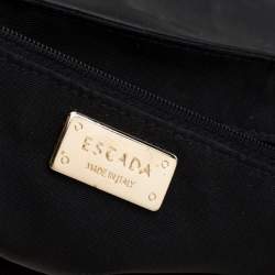 Pre Owned Escada Black Leather and Calfhair Shoulder Bag