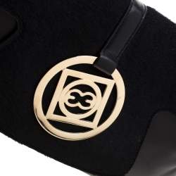 Pre Owned Escada Black Leather and Calfhair Shoulder Bag