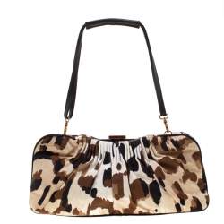 Escada Camouflage Canvas Shoulder Bag